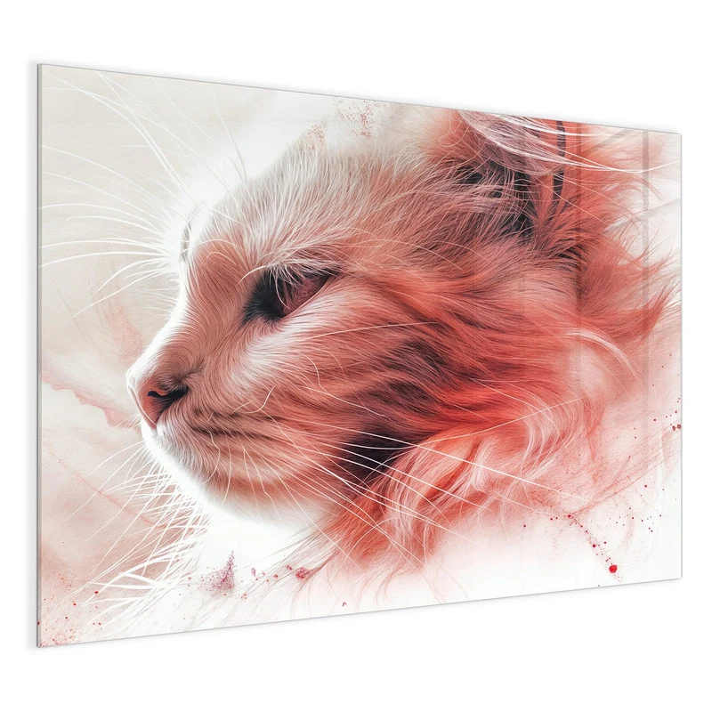 Magnettafel - Katzenprofil in Rot