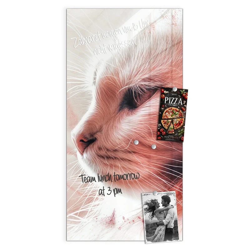 Magnettafel - Katzenprofil in Rot