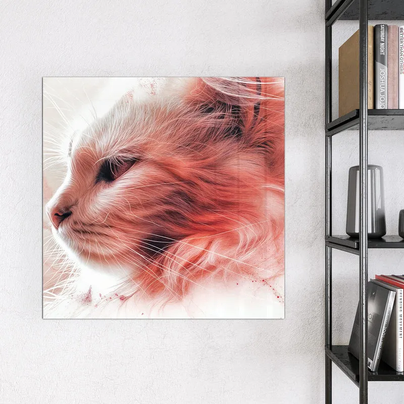 Magnettafel - Katzenprofil in Rot