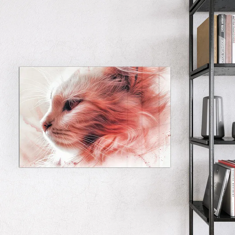 Magnettafel - Katzenprofil in Rot