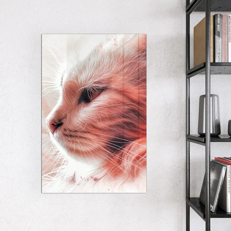 Magnettafel - Katzenprofil in Rot