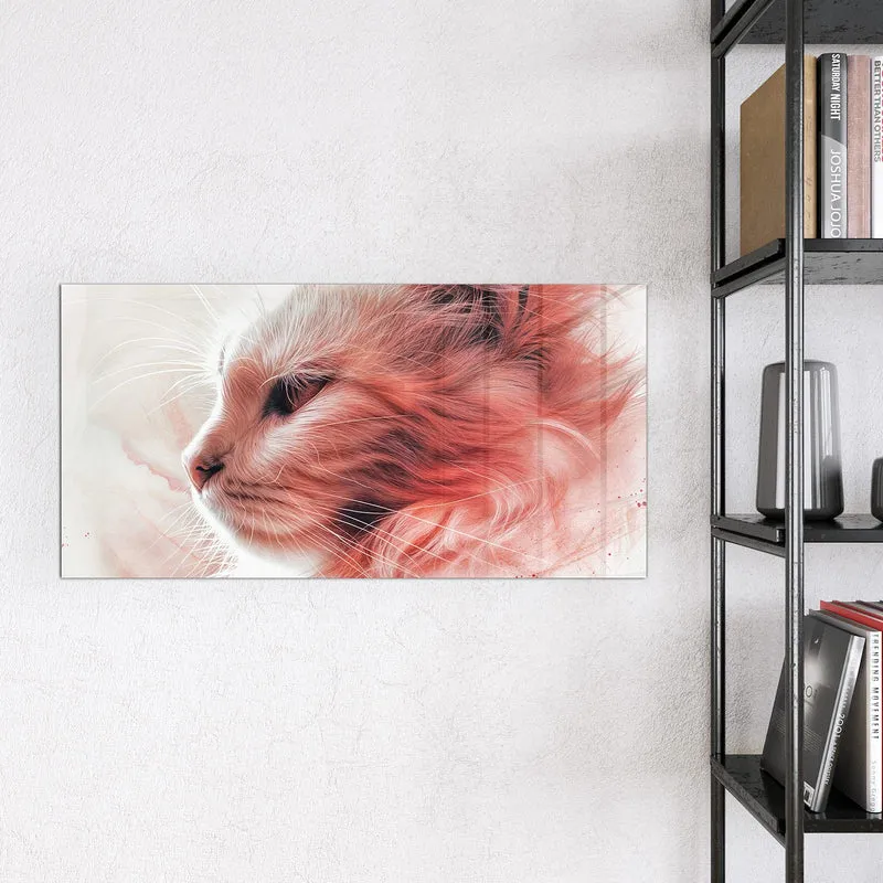 Magnettafel - Katzenprofil in Rot