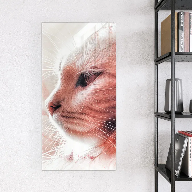 Magnettafel - Katzenprofil in Rot