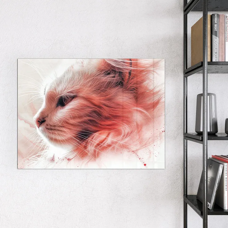 Magnettafel - Katzenprofil in Rot