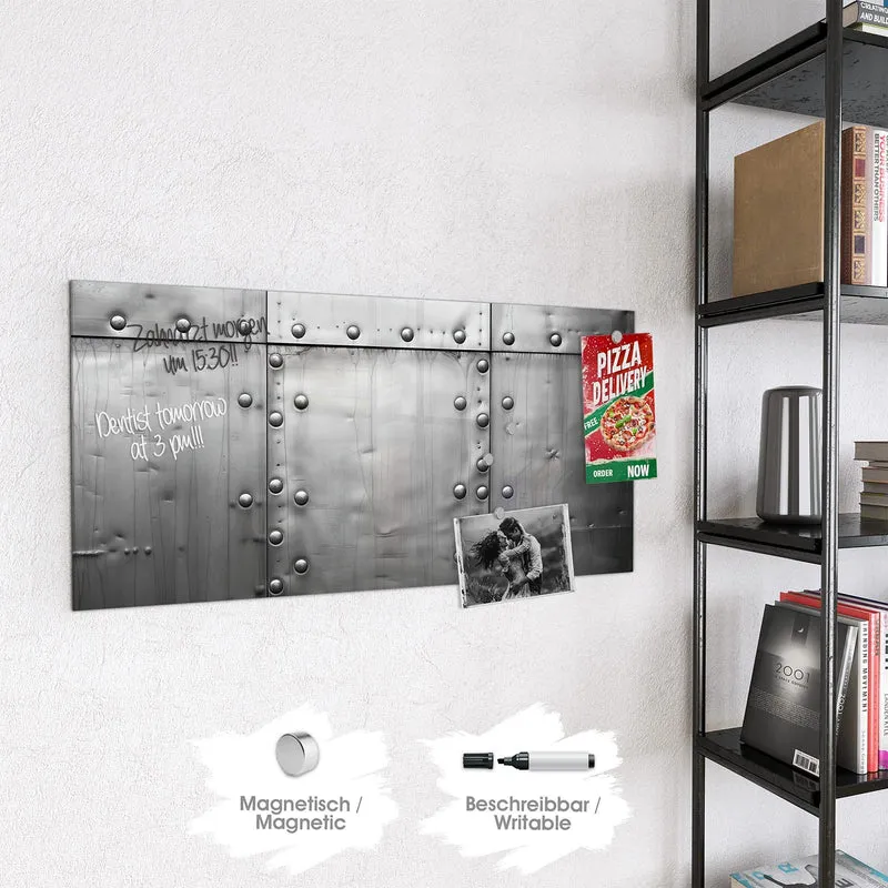 Magnettafel - Stahlplatten mit Nieten