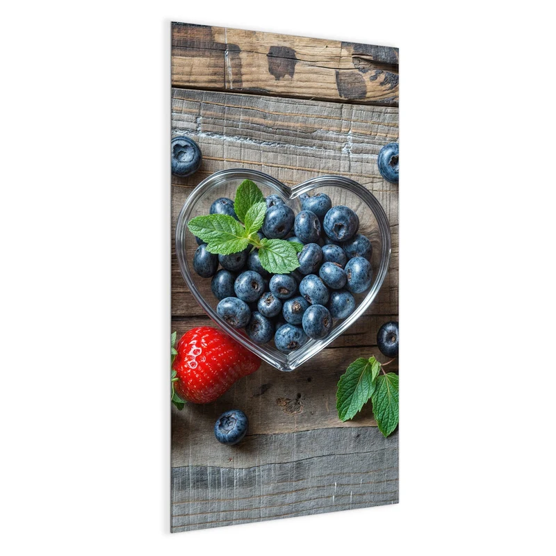 Magnettafel - Beeren in Herzschalen