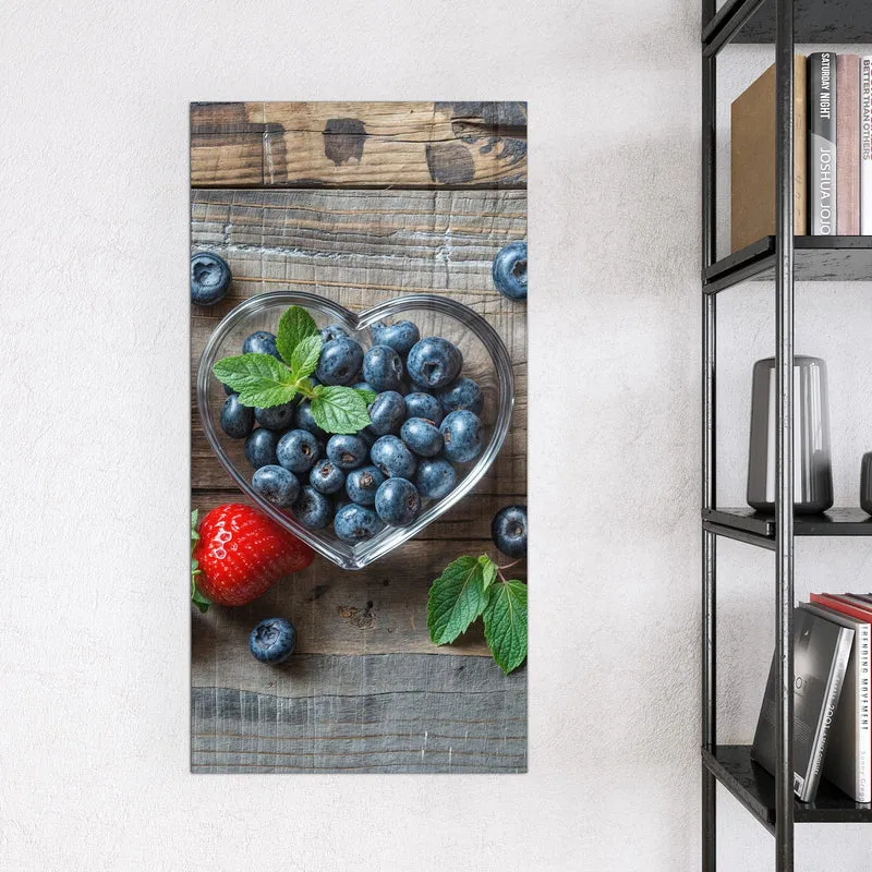 Magnettafel - Beeren in Herzschalen