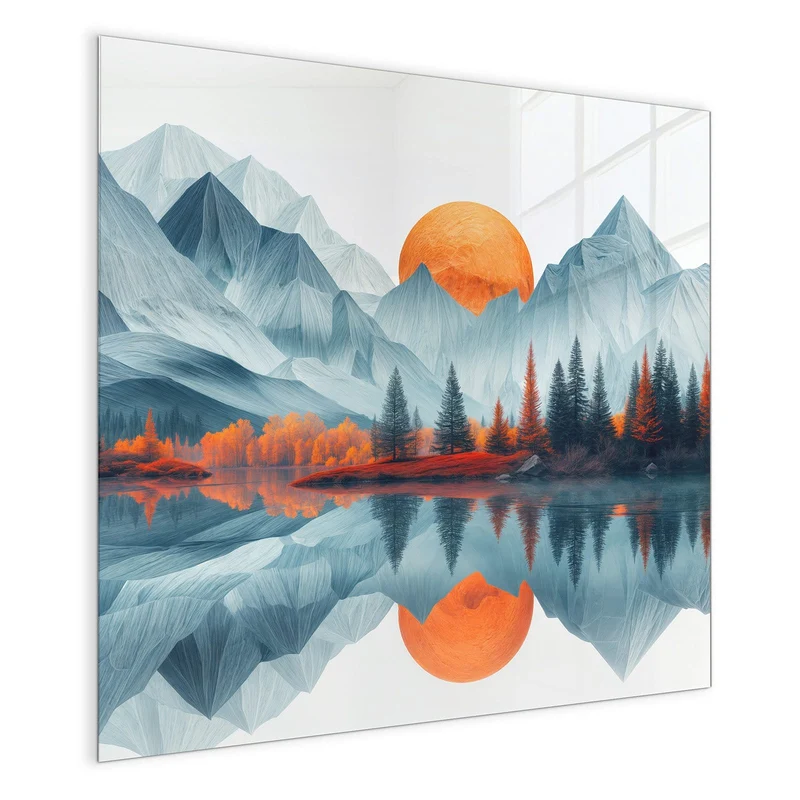 Magnettafel - Berge mit Spiegelung
