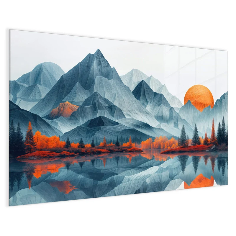 Magnettafel - Berge mit Spiegelung