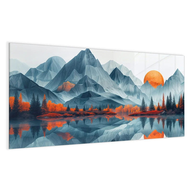 Magnettafel - Berge mit Spiegelung