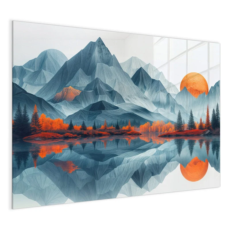 Magnettafel - Berge mit Spiegelung