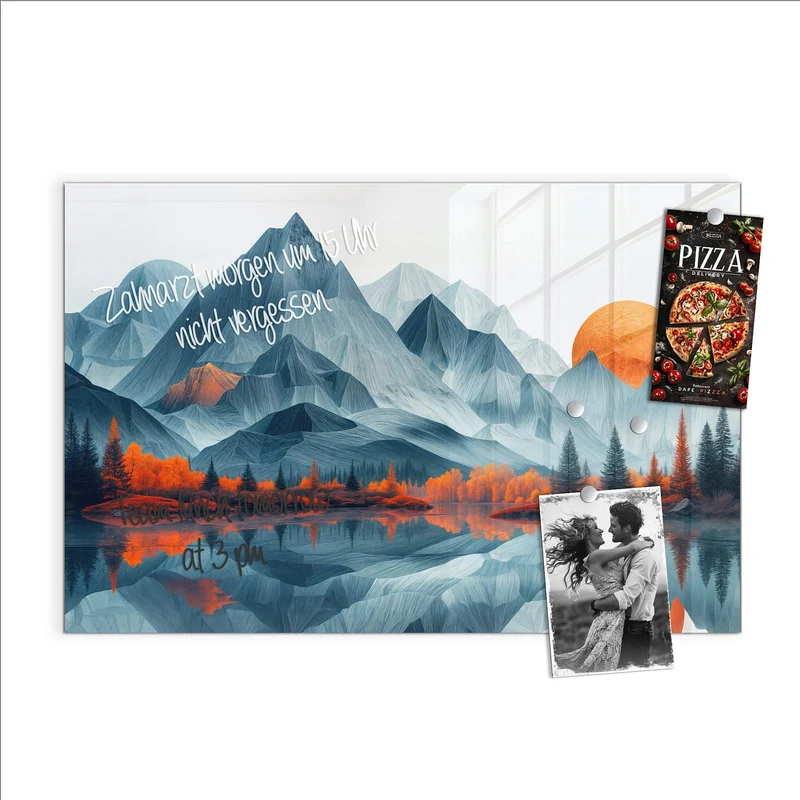 Magnettafel - Berge mit Spiegelung