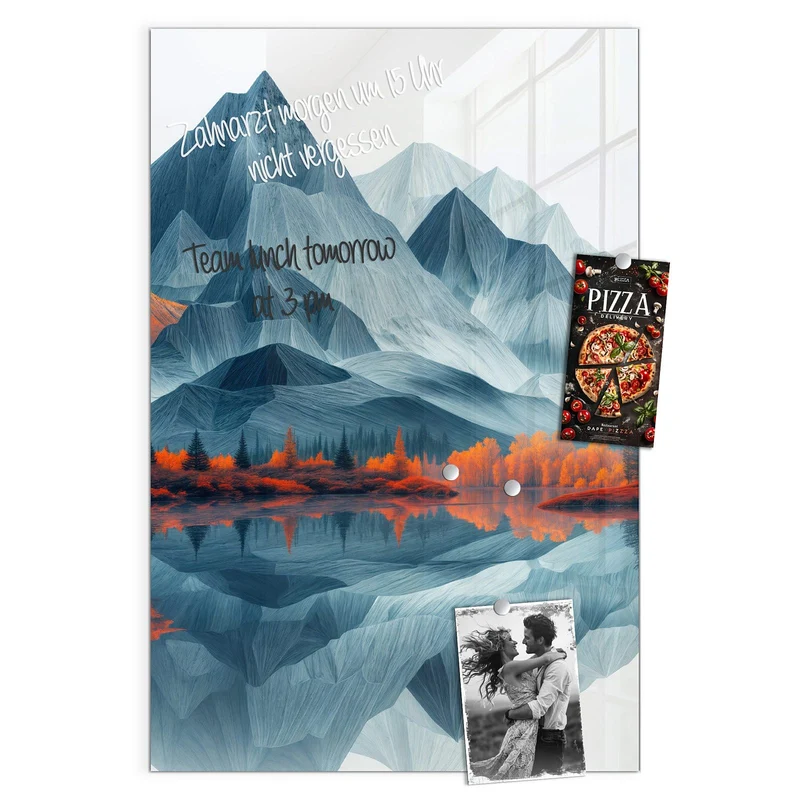 Magnettafel - Berge mit Spiegelung