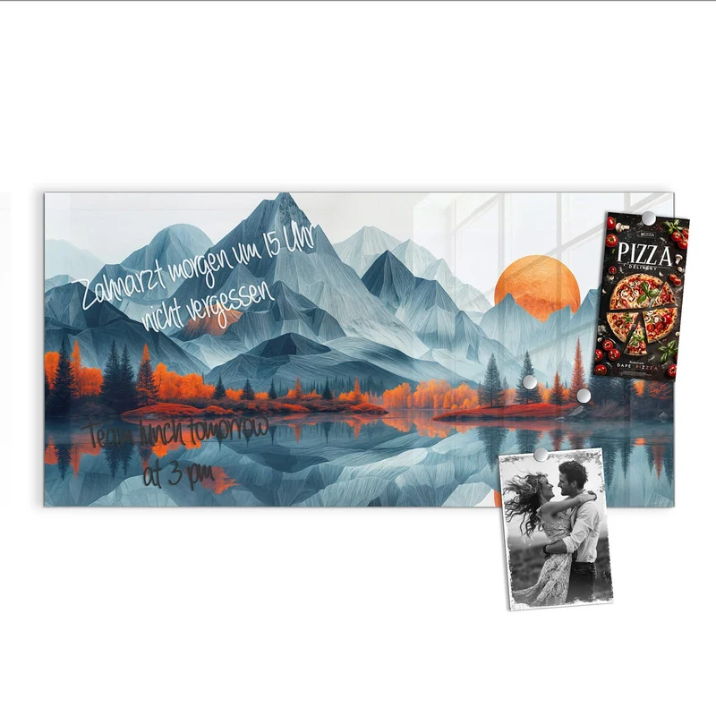 Magnettafel - Berge mit Spiegelung