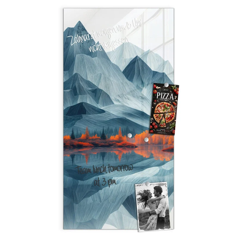 Magnettafel - Berge mit Spiegelung