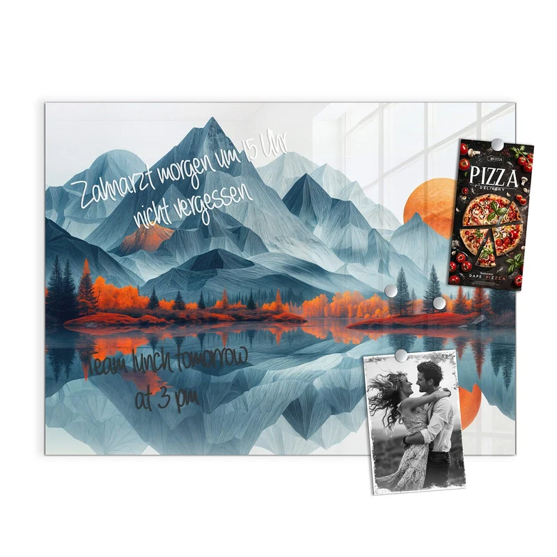 Magnettafel - Berge mit Spiegelung