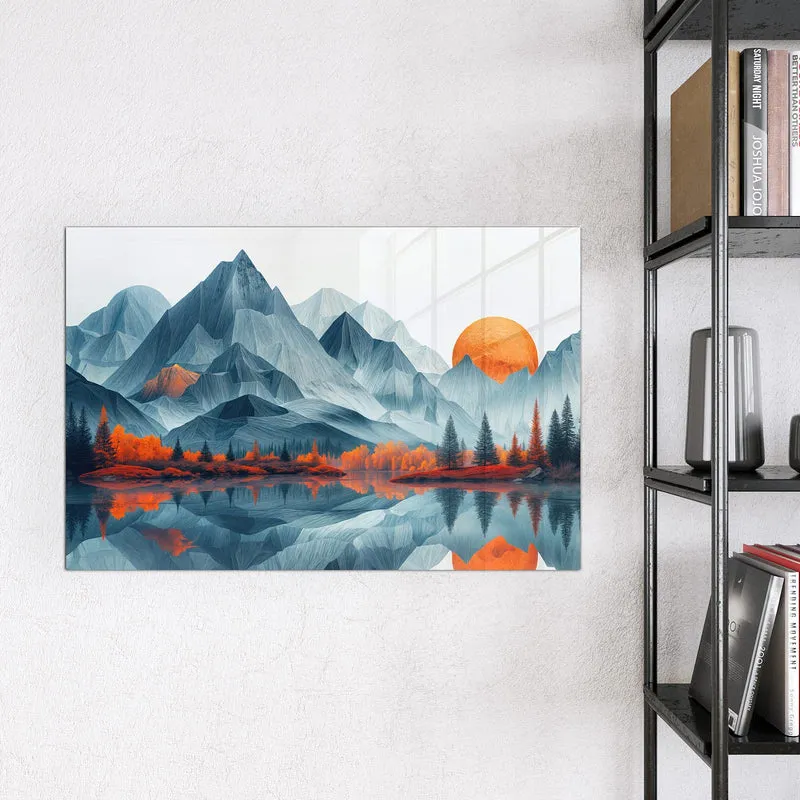 Magnettafel - Berge mit Spiegelung