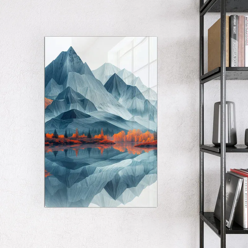 Magnettafel - Berge mit Spiegelung
