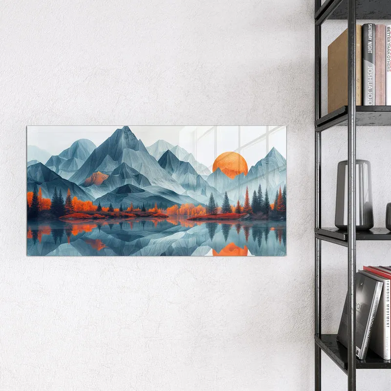 Magnettafel - Berge mit Spiegelung