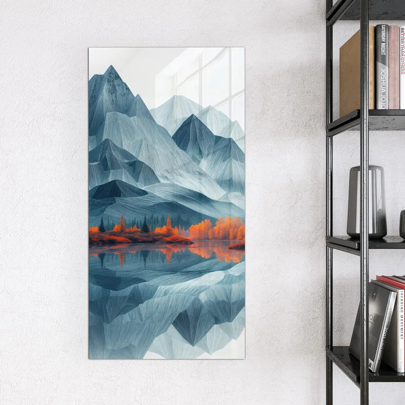 Magnettafel - Berge mit Spiegelung