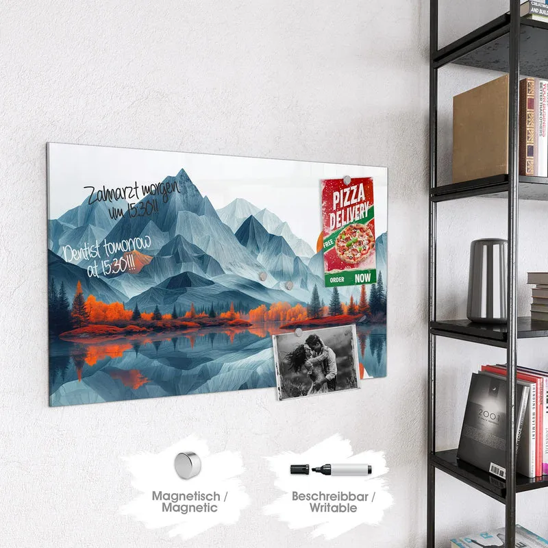Magnettafel - Berge mit Spiegelung