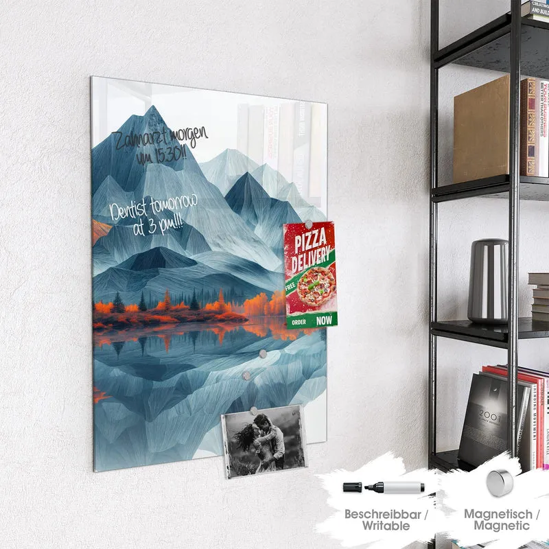 Magnettafel - Berge mit Spiegelung