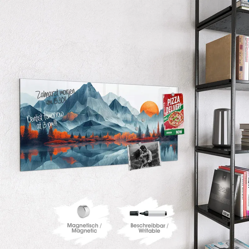 Magnettafel - Berge mit Spiegelung