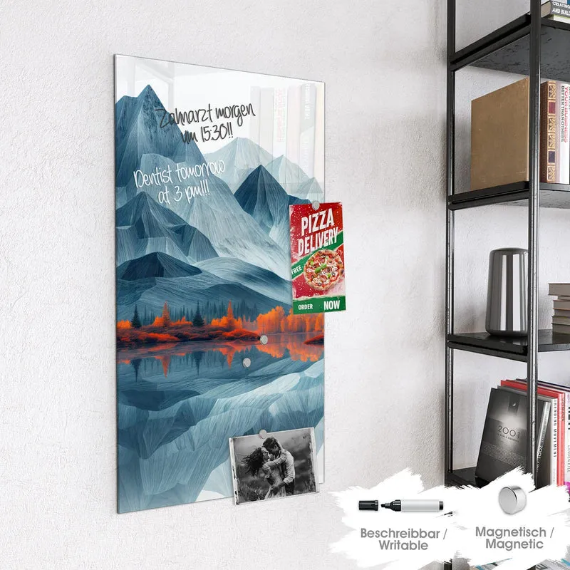 Magnettafel - Berge mit Spiegelung