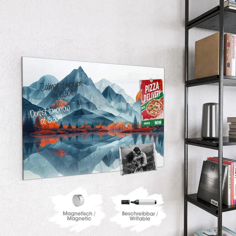 Magnettafel - Berge mit Spiegelung