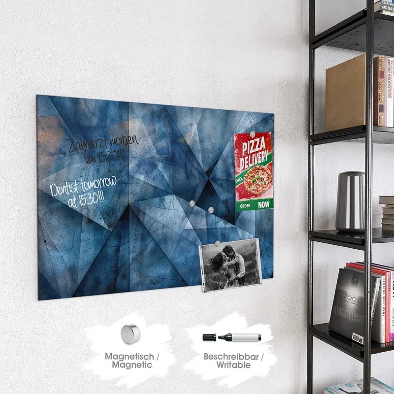 Magnettafel - Blaue Facetten