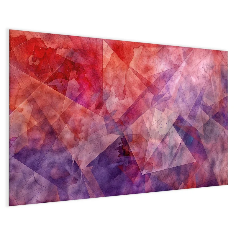 Magnettafel - Rote Aquarellpolygone