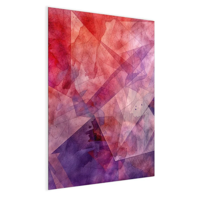 Magnettafel - Rote Aquarellpolygone