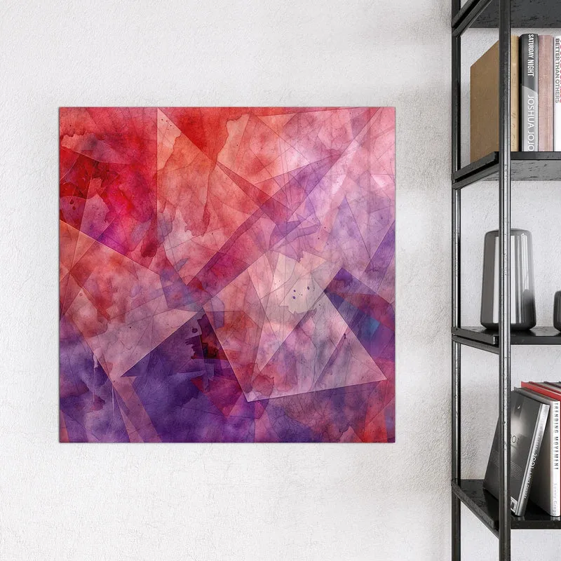 Magnettafel - Rote Aquarellpolygone