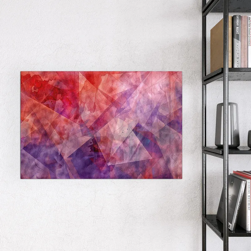 Magnettafel - Rote Aquarellpolygone