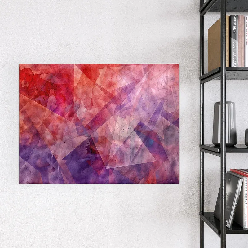 Magnettafel - Rote Aquarellpolygone