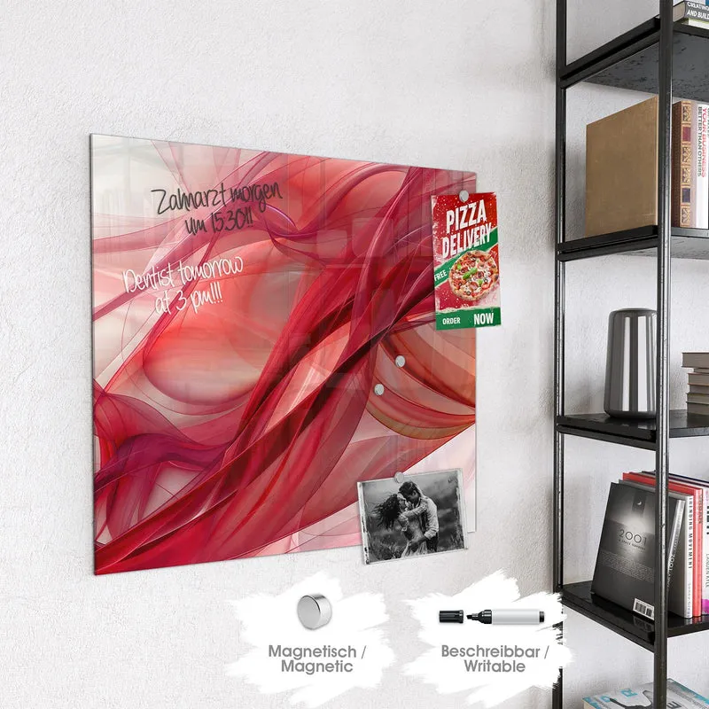 Magnettafel - Rote Schleier