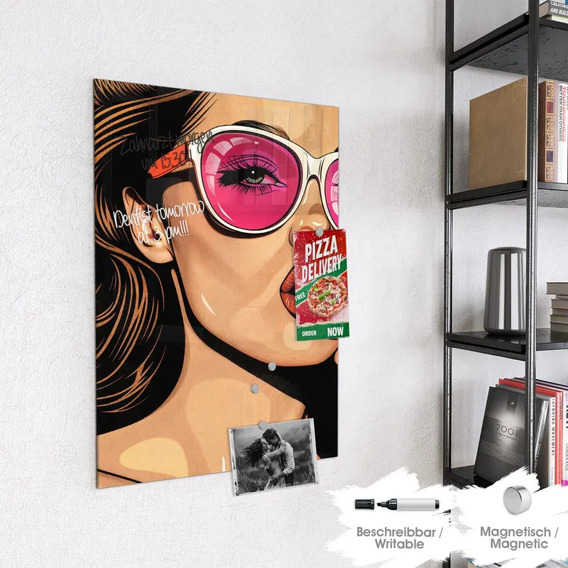 Magnettafel - Pinke Sonnenbrille