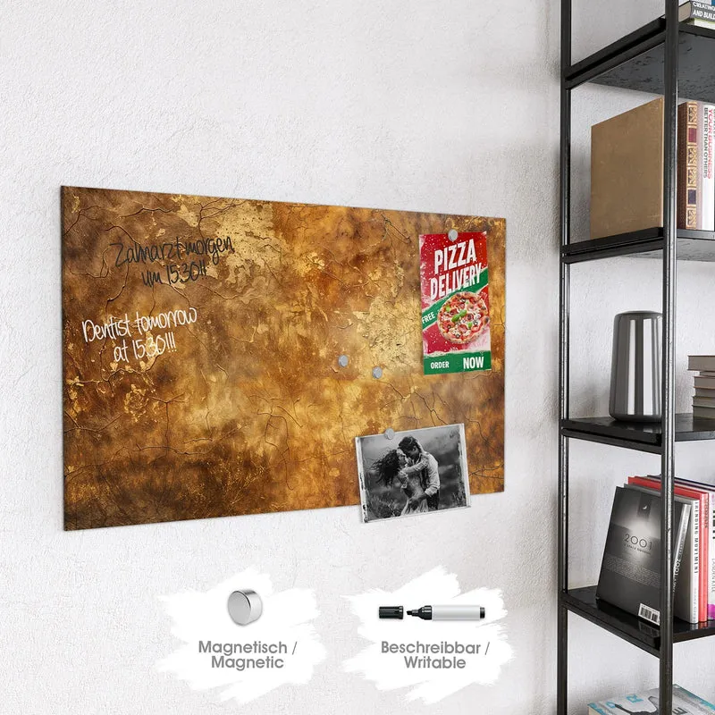 Magnettafel - Risse in Ockerbraun