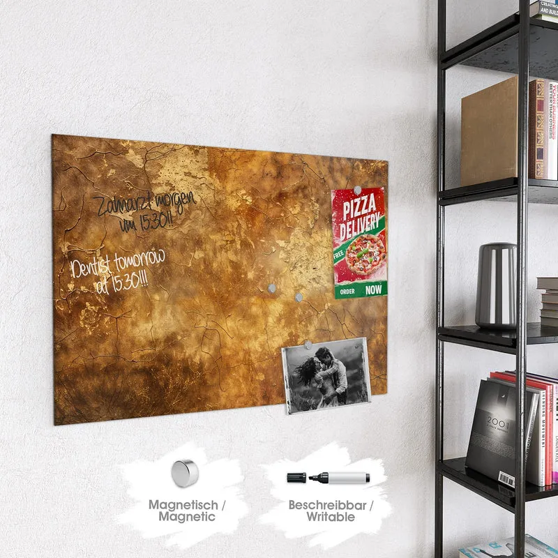 Magnettafel - Risse in Ockerbraun
