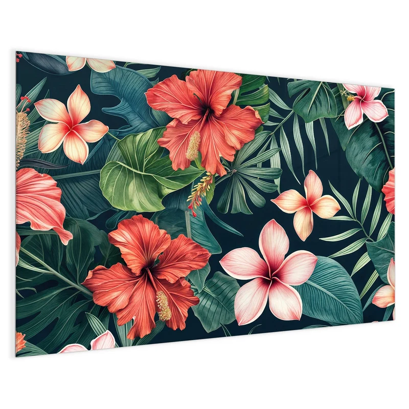 Magnettafel - Hibiskus auf Dunkelgrün