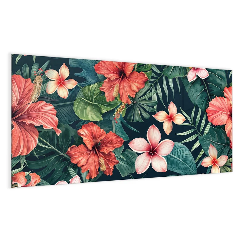 Magnettafel - Hibiskus auf Dunkelgrün