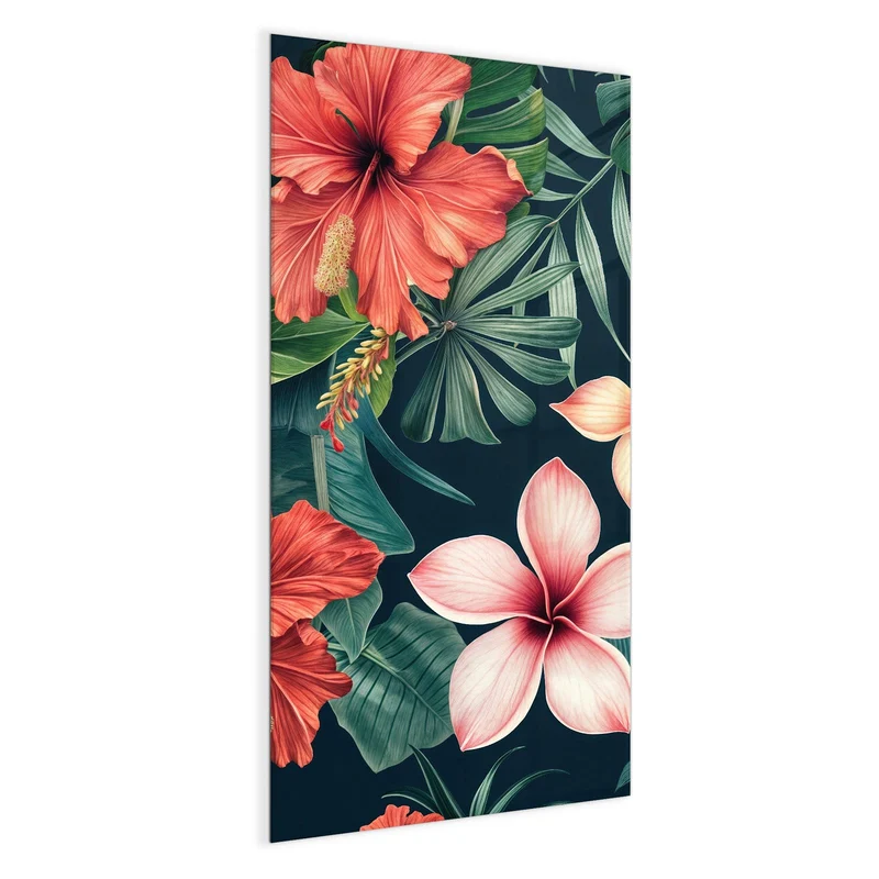 Magnettafel - Hibiskus auf Dunkelgrün