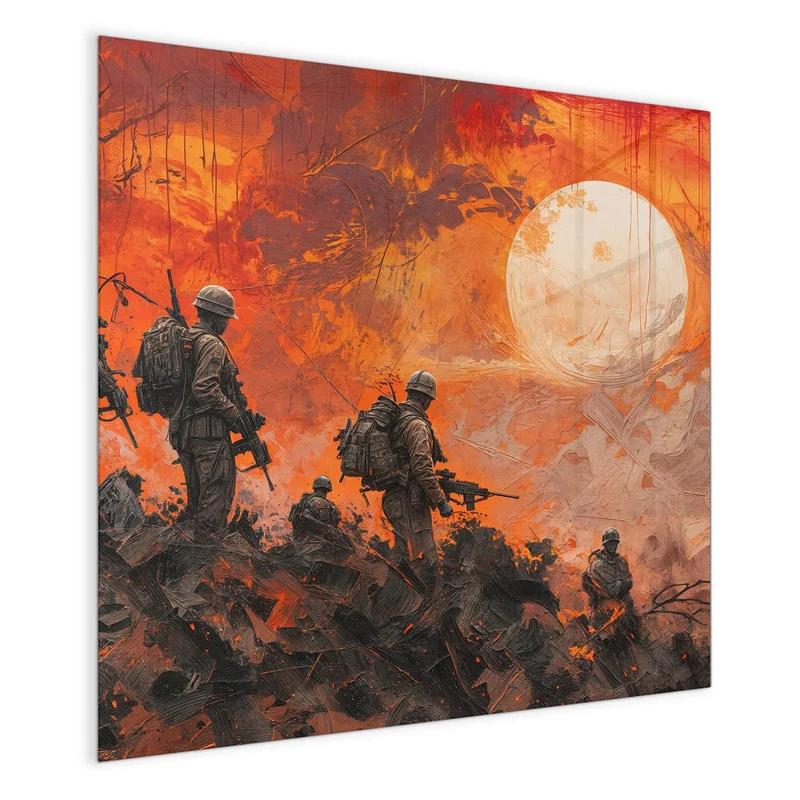 Magnettafel - Soldaten im Abendrot