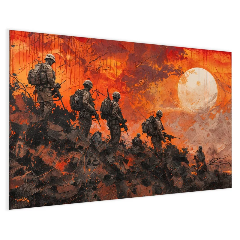 Magnettafel - Soldaten im Abendrot