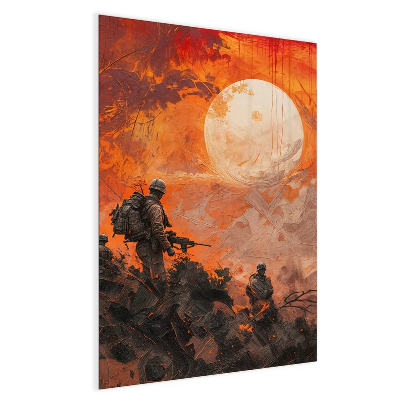 Magnettafel - Soldaten im Abendrot