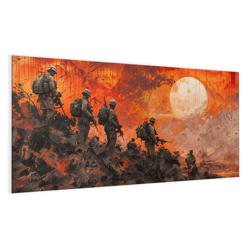 Magnettafel - Soldaten im Abendrot