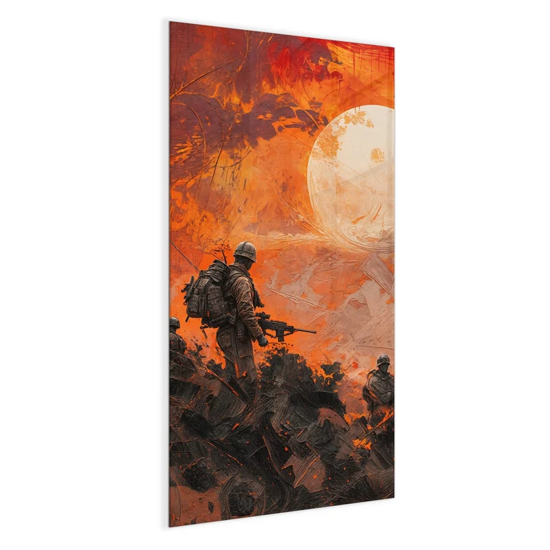 Magnettafel - Soldaten im Abendrot