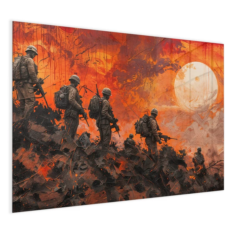 Magnettafel - Soldaten im Abendrot