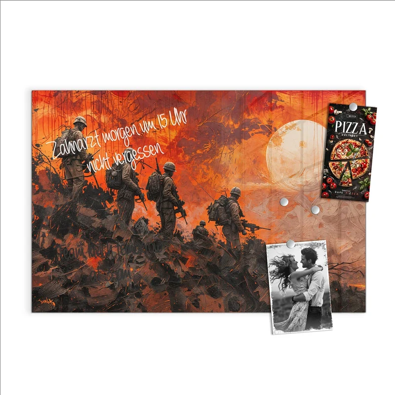 Magnettafel - Soldaten im Abendrot