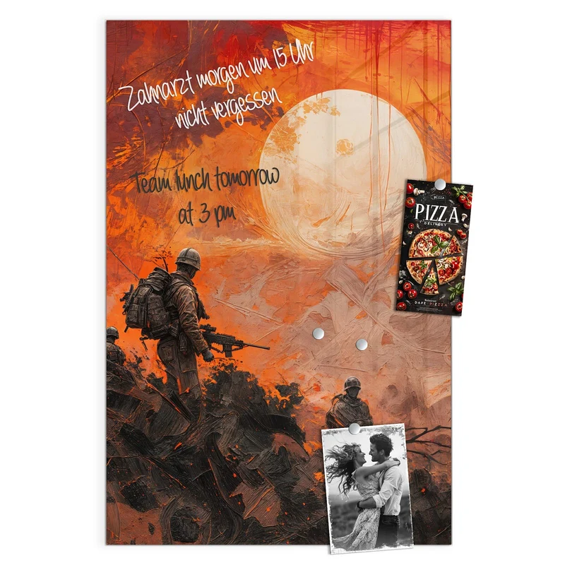 Magnettafel - Soldaten im Abendrot